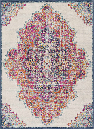 Guelph 9x12 Magenta&Cream Medallion Rug - Clearance