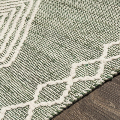 Guiuan Green Jute&Wool Tasseled Rug