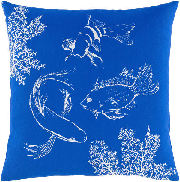 Gulgong Blue Fish Coral Throw Pillow - Clearance