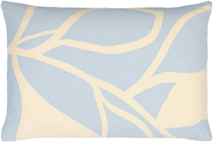 Gulod Blue Abstract Leaf Throw Pillow - Clearance