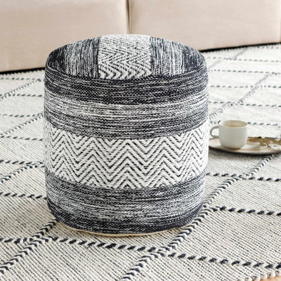 Gunnislake Knitted Black Cotton Pouf