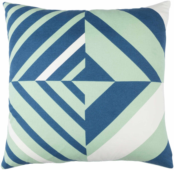 Gusher Blue Geometric Pattern Throw Pillow - Clearance