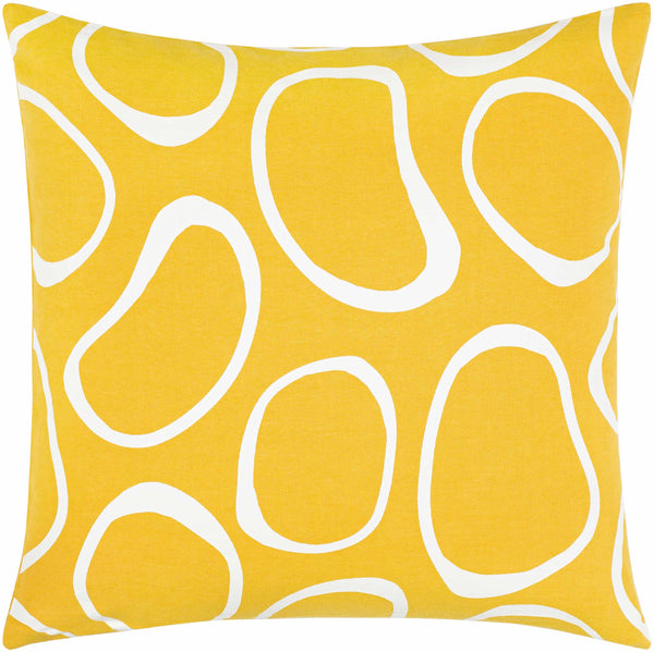 Guyong Abstract Yellow Pebbles Accent Pillow - Clearance