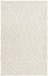 Cream Halesite Area Rug with a shag, diamond trellis pattern. Hand woven, 100% wool rug. Design-Rectangle-58