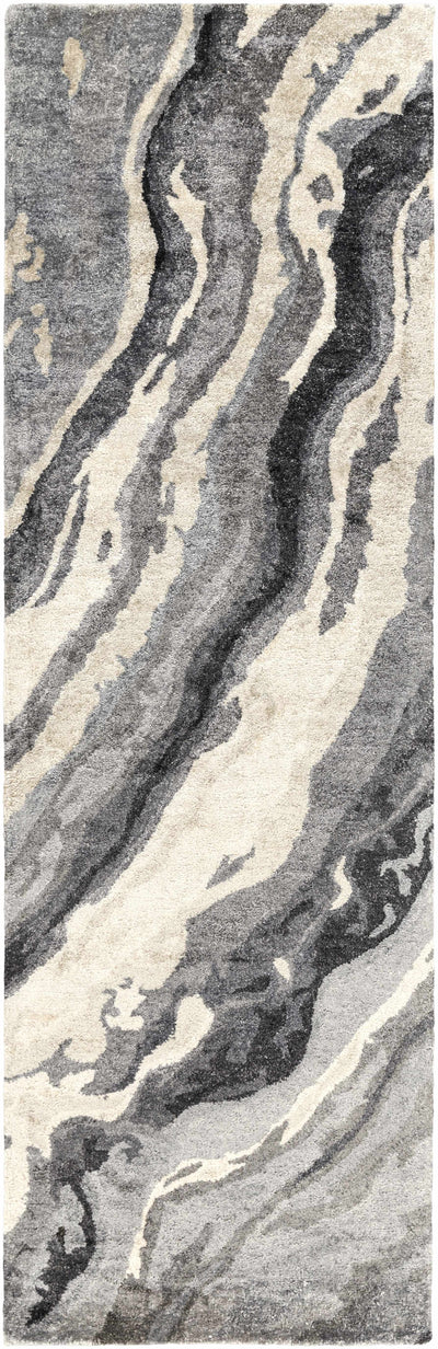 Halfway Gray Marble Viscose Rug