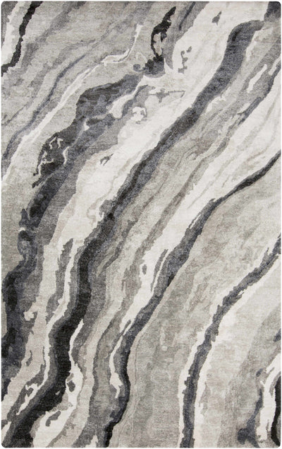 Halfway Gray Marble Viscose Rug