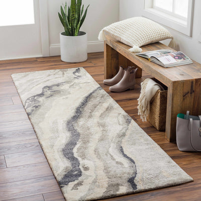 Halfway Gray Marble Viscose Rug