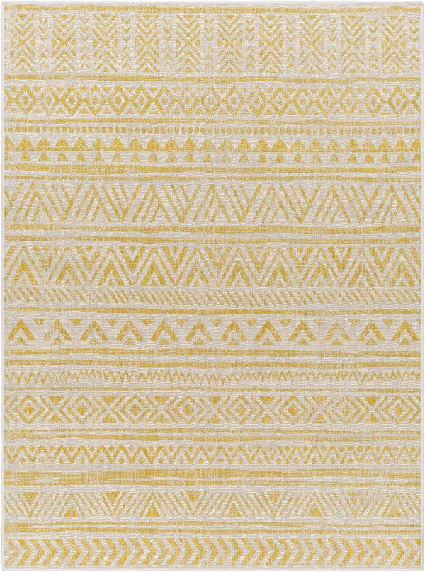 Novato Yellow All Over Pattern Performance Rug