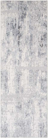 Distressed gray and white abstract pattern on the Hardeeville Area Rug. Clearance. Design-Runner-2776