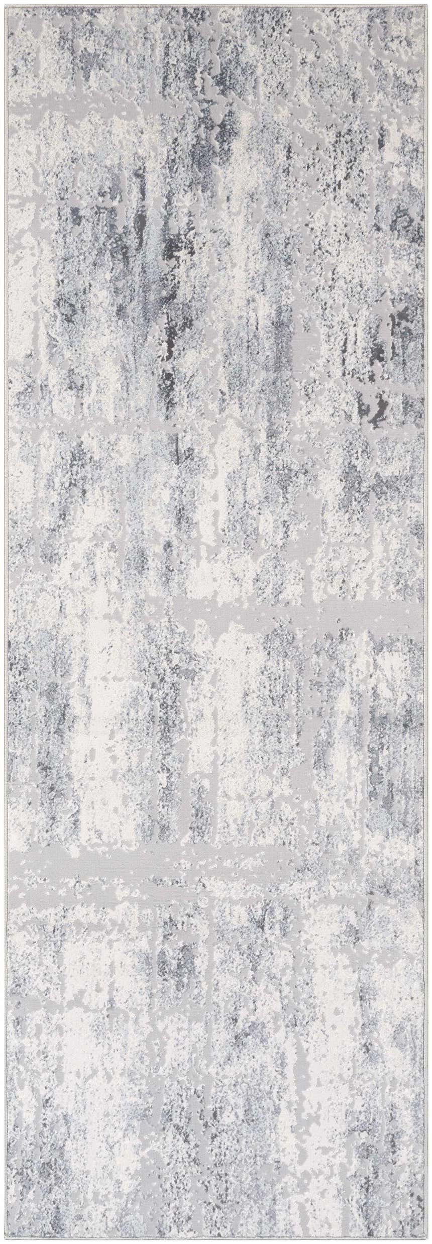 Distressed gray and white abstract pattern on the Hardeeville Area Rug. Clearance. Design-Runner-2776