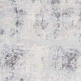 Close-up of the Hardeeville Area Rug, a modern design in neutral shades of gray and white. Abstract pattern. Swatch