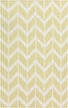 Close-up of Haskins Area Carpet in ivory and wheat. Hand-woven wool rug with a contemporary chevron pattern. Design-Rectangle-58