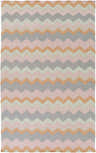 Hawleyville Area Rug with brown, gray, mauve chevron pattern. Hand woven wool rug texture. Design-Rectangle-58