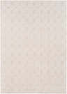 Close-up of the Haynes Area Rug in blush. Hand-knotted linen rug with a geometric pattern. Design-Rectangle