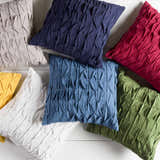 Runcorn Blue Textured Square Throw Pillow - Clearance