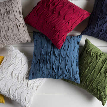 Runcorn Blue Textured Square Throw Pillow - Clearance