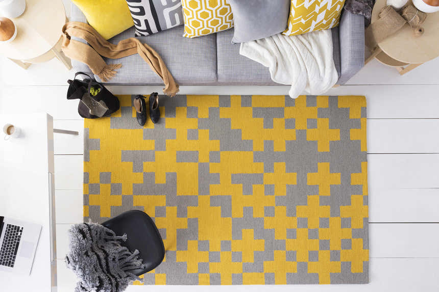 Pearlington Yellow Honeycomb Accent Pillow - Clearance