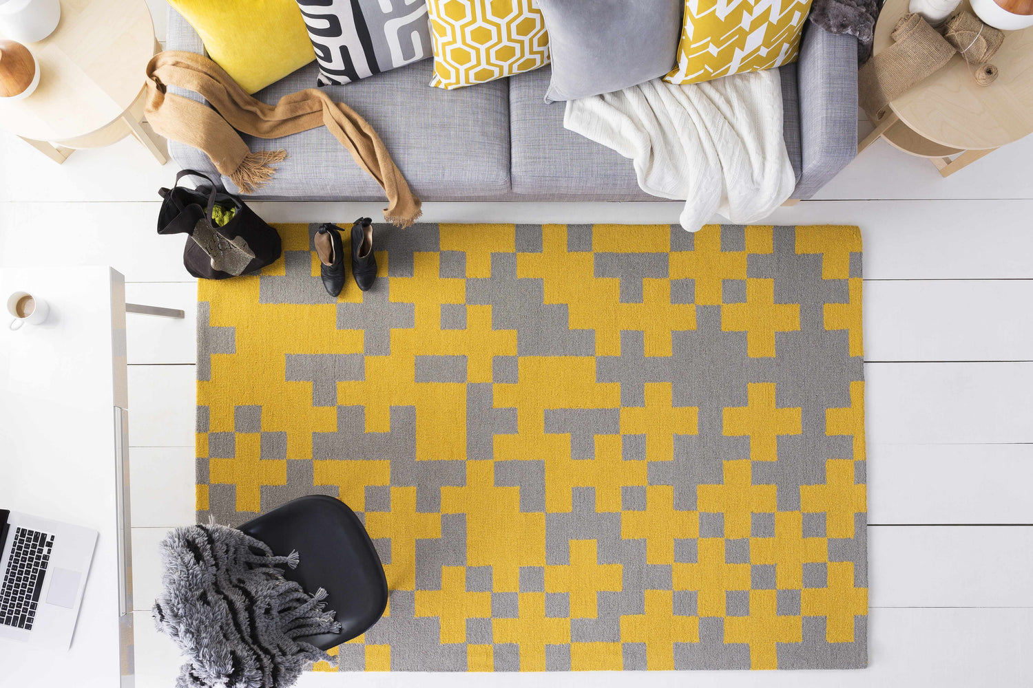 Pearlington Yellow Honeycomb Accent Pillow - Clearance