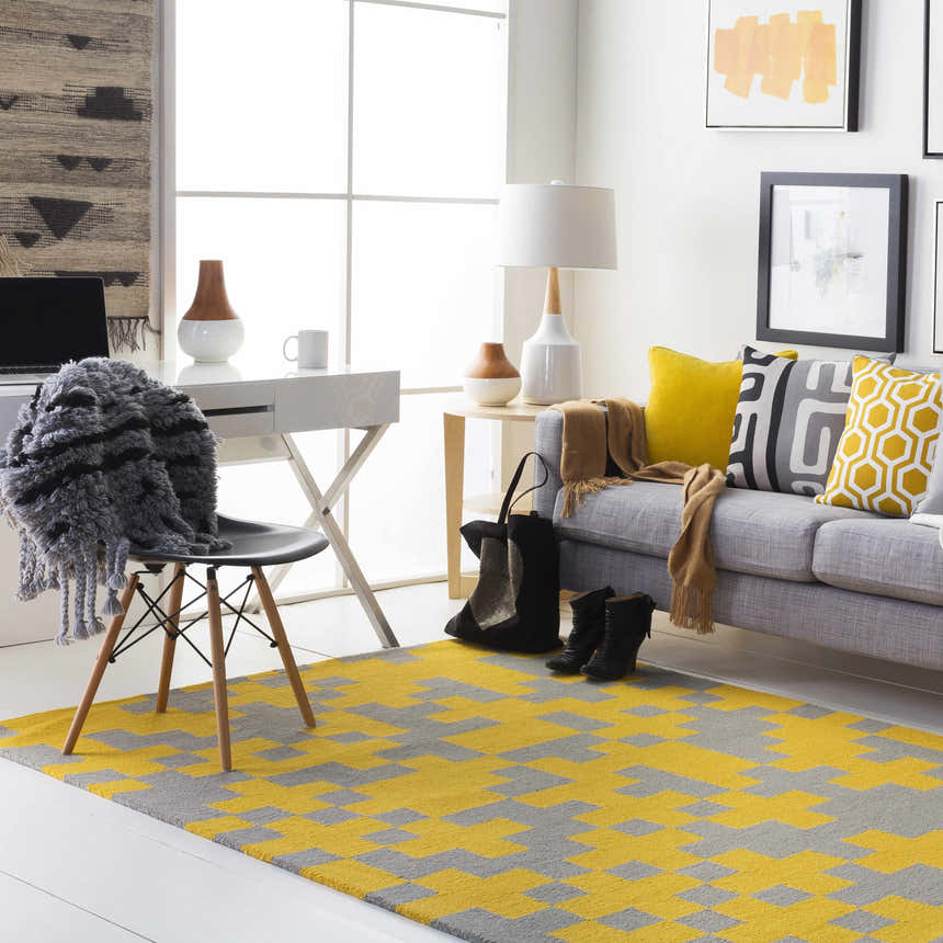 Pearlington Yellow Honeycomb Accent Pillow - Clearance