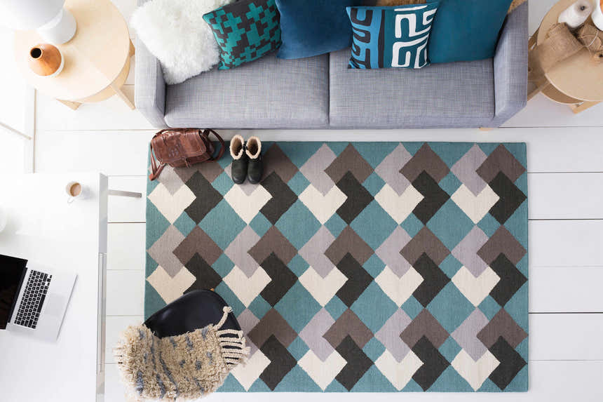 Howertons Teal Geometric Accent Pillow - Clearance