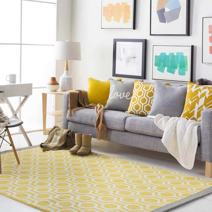 Pearlington Yellow Honeycomb Accent Pillow - Clearance