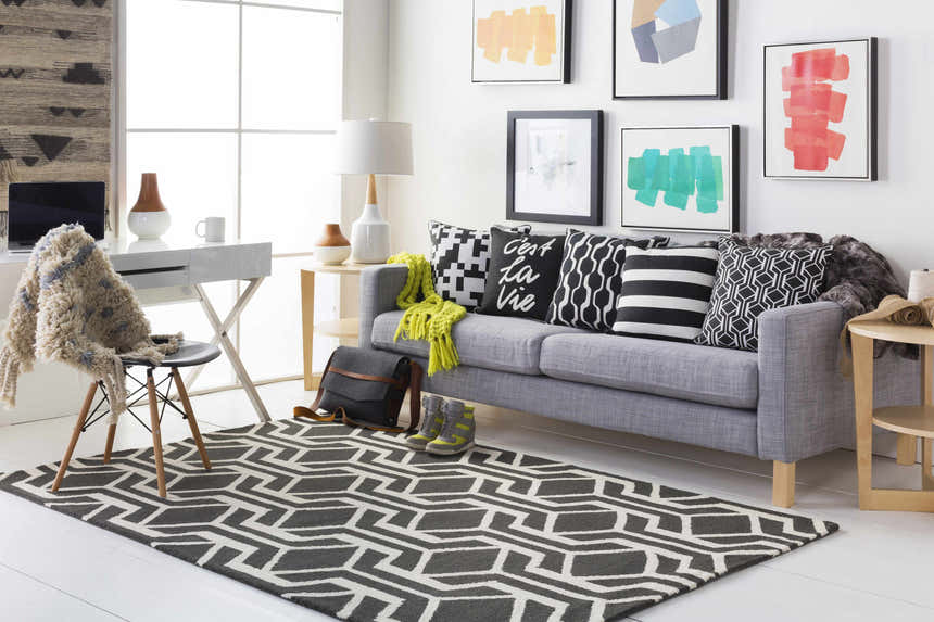 Dyersburg Black&White Geometric Accent Pillow - Clearance