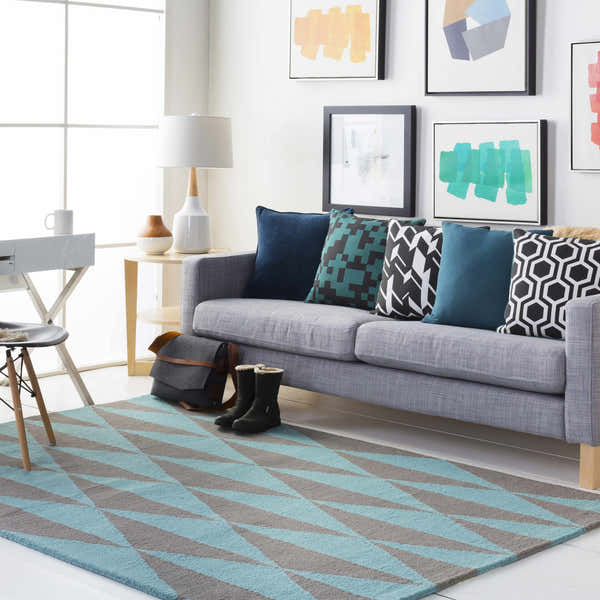 Howertons Teal Geometric Accent Pillow - Clearance