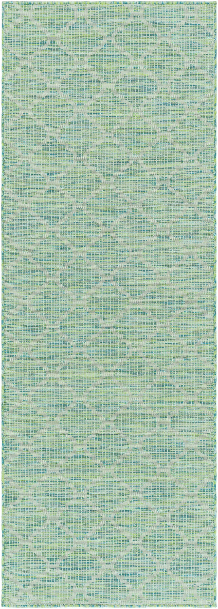 Unique Outdoor Trellis Area Rug, Lime Green - Clearance