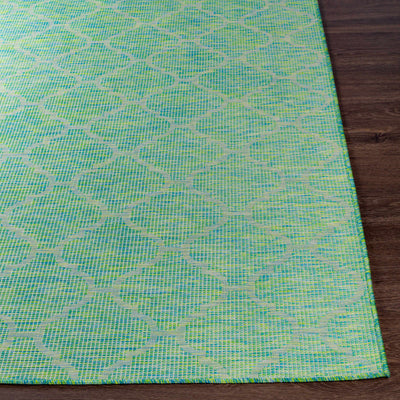 Unique Outdoor Trellis Area Rug, Lime Green - Clearance