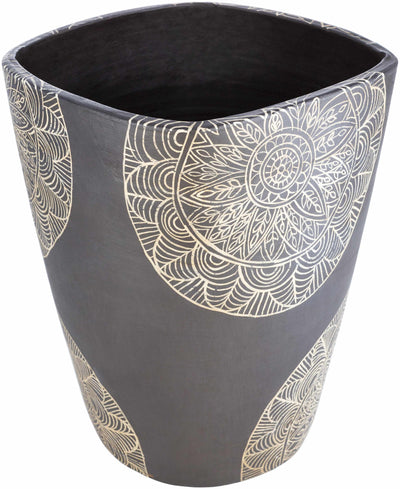 Hearst Terracotta Geometric Black Planter