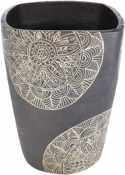 Hearst Terracotta Geometric Black Planter