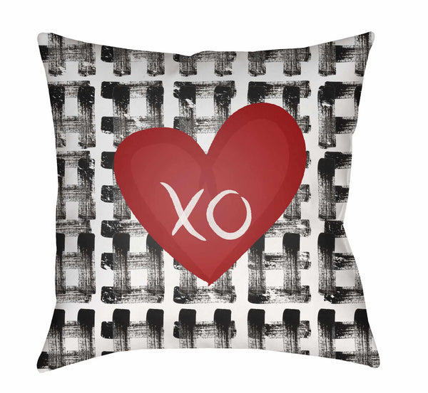 Love XO Black&White Throw Pillow Cover
