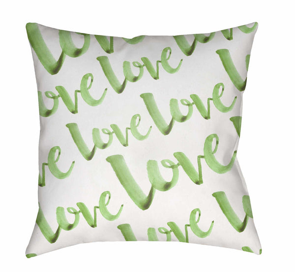 Love Green Throw Pillow