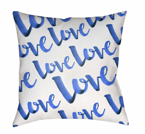 Love Navy Throw Pillow