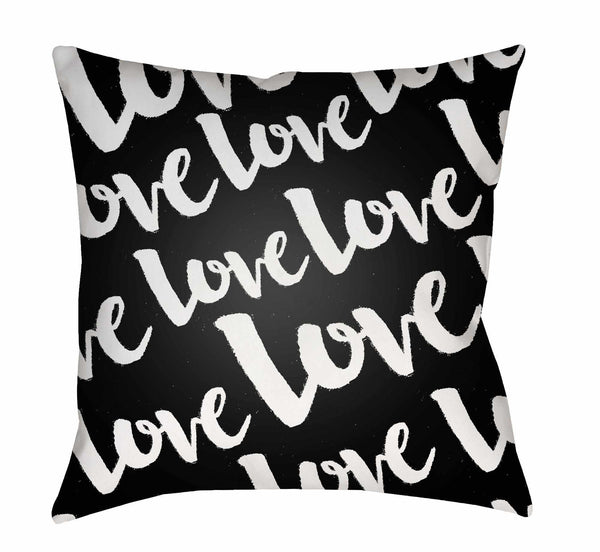 Love Black & White Throw Pillow