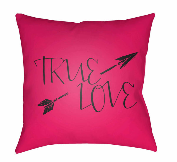 True Love Pink & Black Throw Pillow