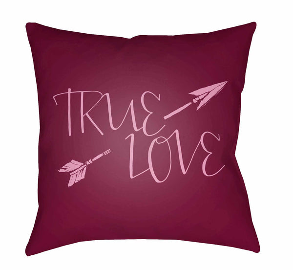 True Love Dark Pink Throw Pillow