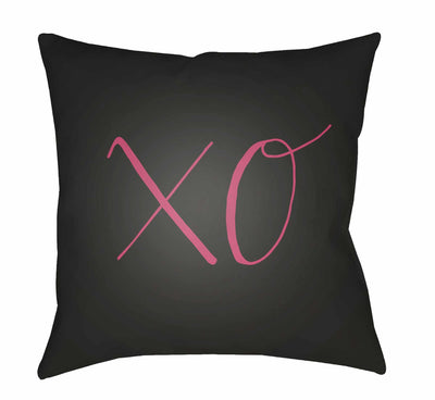 Love XO Black Throw Pillow Cover