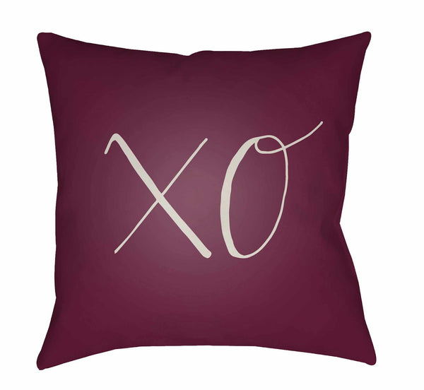 Love XO Purple Throw Pillow Cover