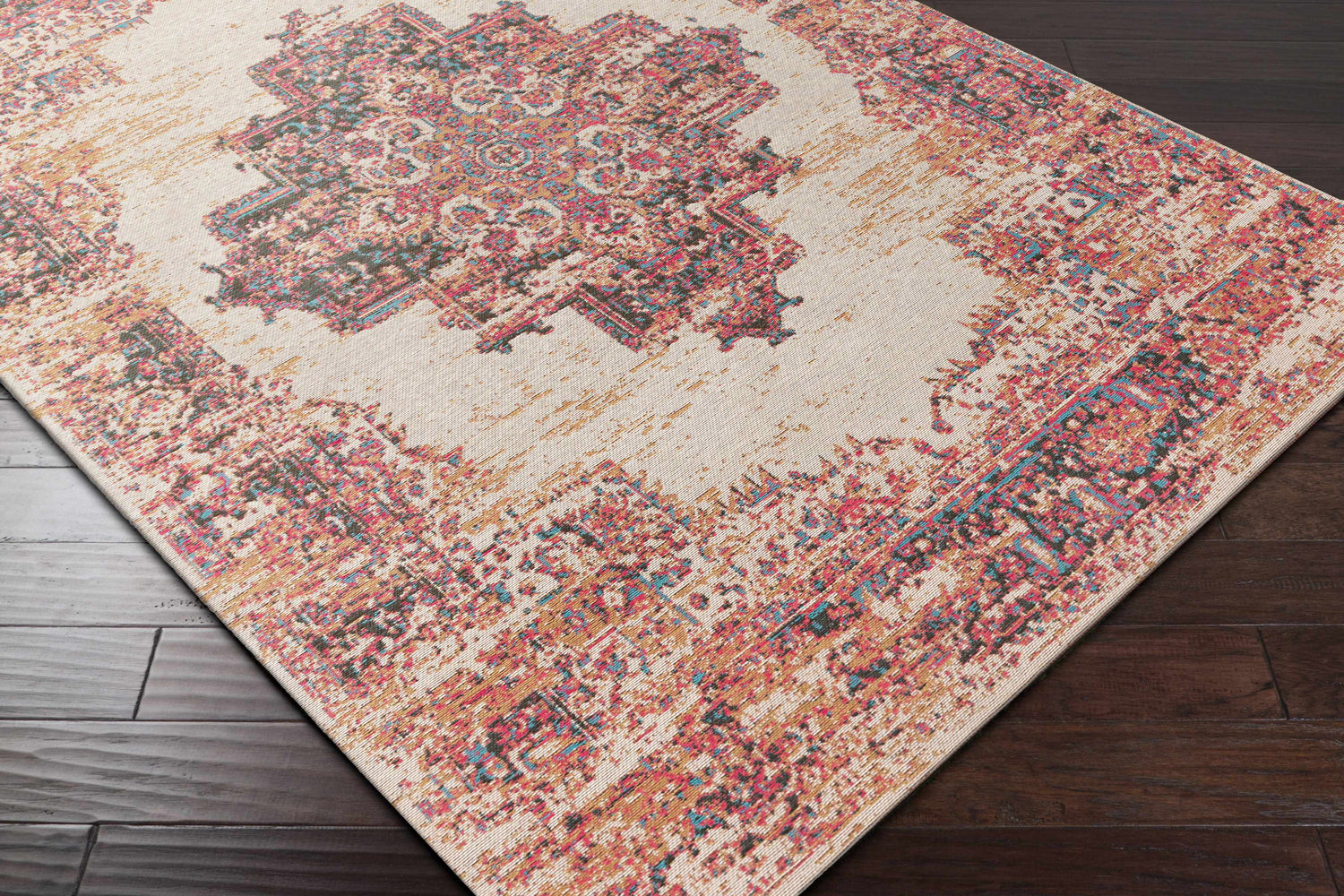 Heaton Red Medallion Area Rug - Clearance