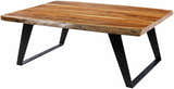 Hallenberg Rustic Wood Metal Legs Coffee Table