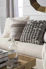 Whitfield Light Gray Square Throw Pillow - Clearance