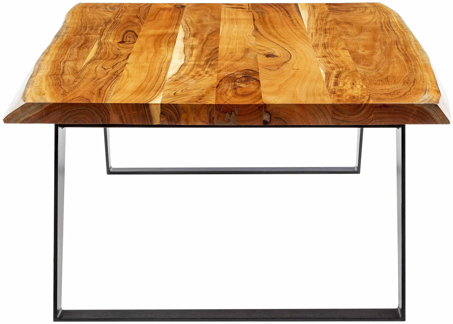 Hallenberg Rustic Wood Metal Legs Coffee Table