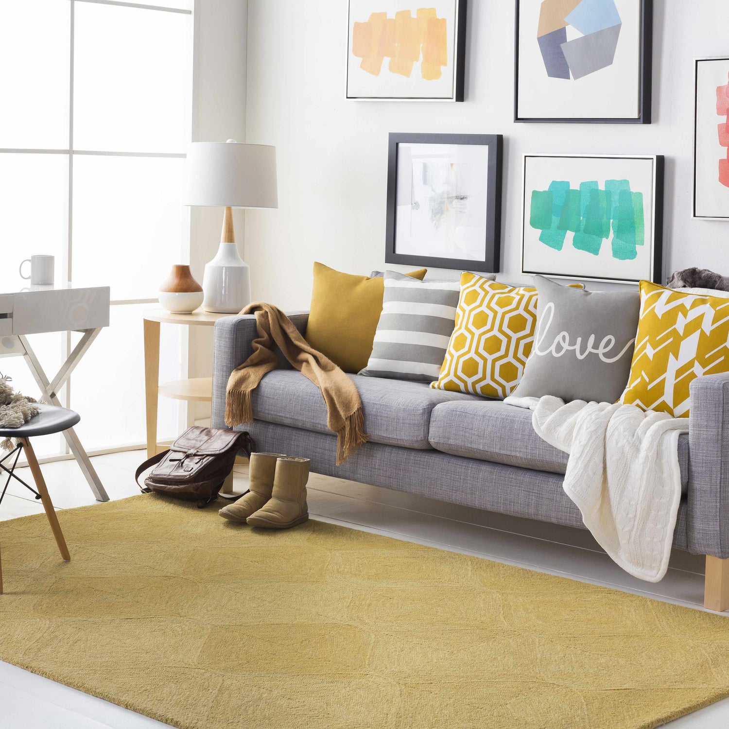 Pearlington Yellow Honeycomb Accent Pillow - Clearance