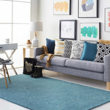 Victor Dark Blue Square Throw Pillow