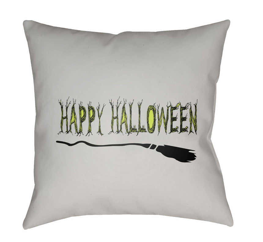 Halloween Gray Outdoor Throw Pillow