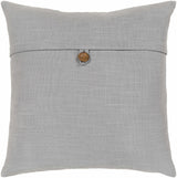 Hockley Gray Solid Button Throw Pillow