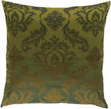 Holualoa Green Damask Square Accent Pillow - Clearance