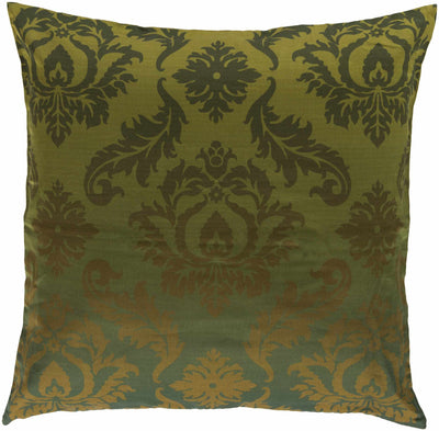 Holualoa Green Damask Square Accent Pillow - Clearance
