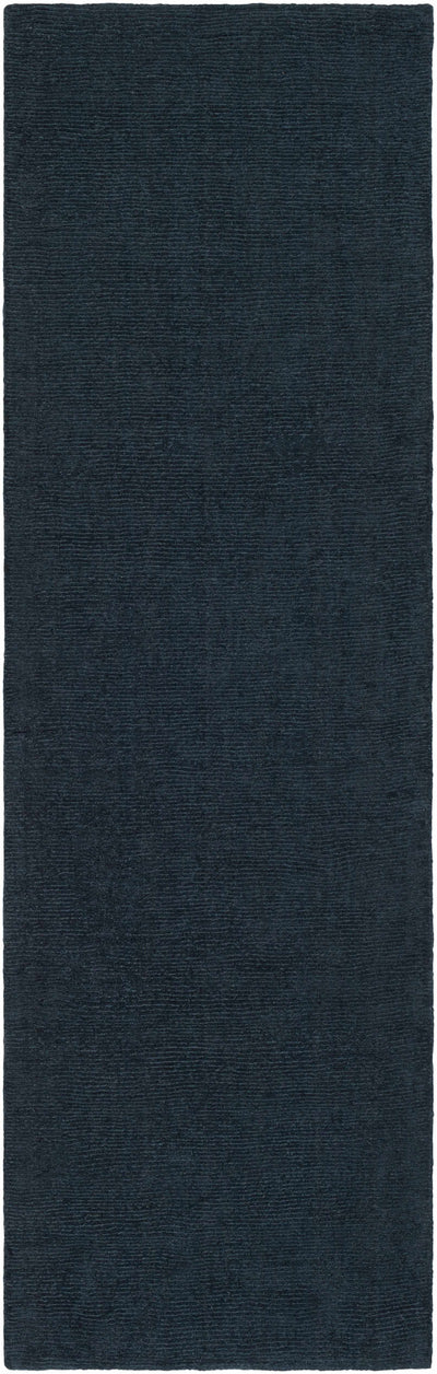 Brockton Solid Wool Dark Blue Area Rug